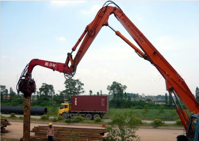 挖機打樁臂改裝、挖機打樁臂廠家、挖機打樁臂改裝廠家
